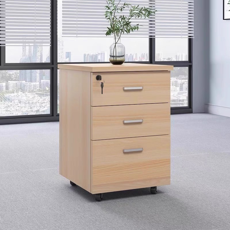 Three-drawer mobile pedestal cabinet with lockable drawers for office use in Nairobi, Kenya.