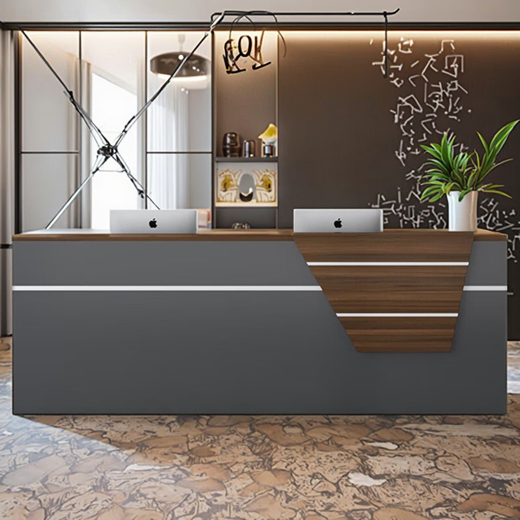 Reception office desk with drawers and storage cabinets for front office use in Nairobi, Kenya.