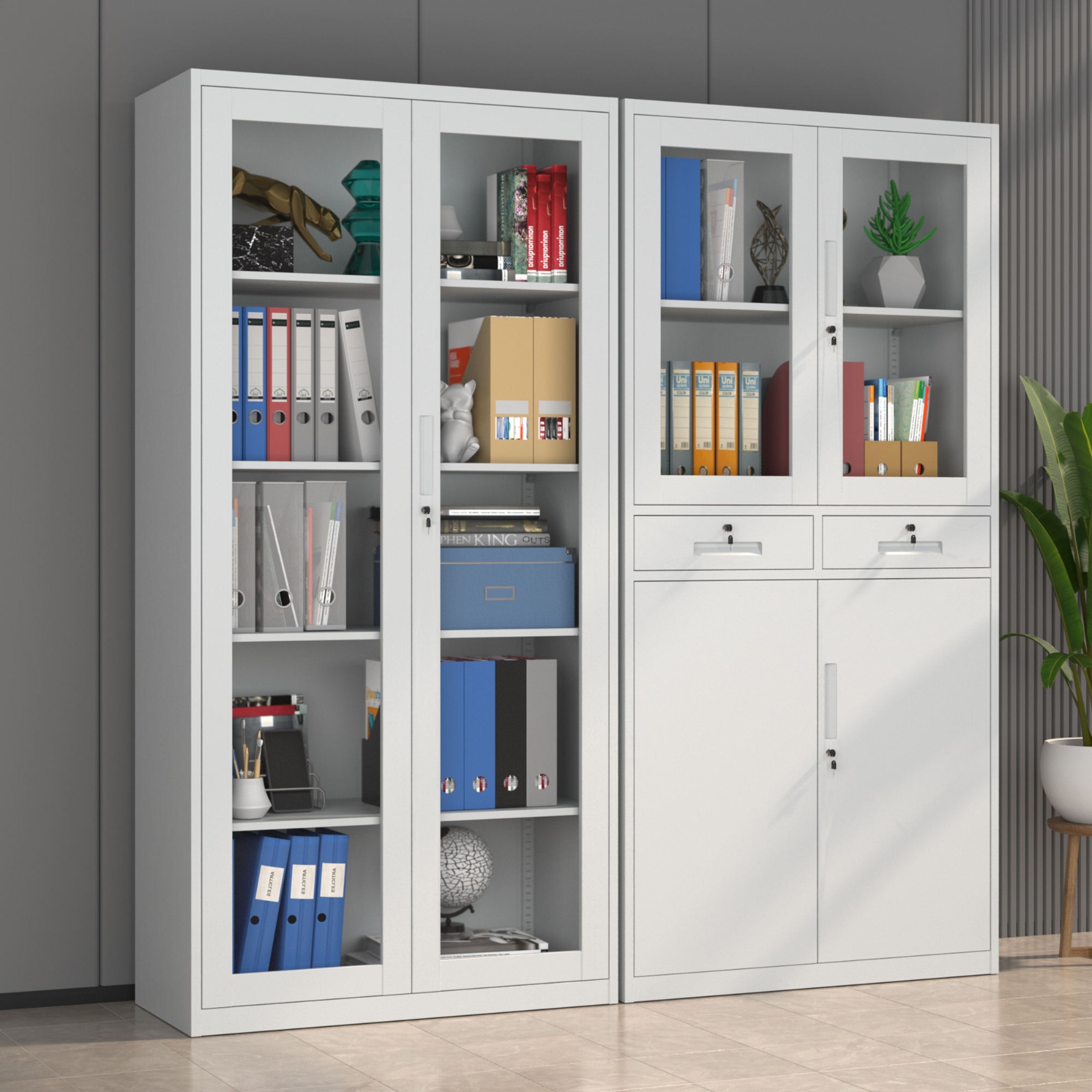 Heavy-duty metallic filing cabinet with lockable storage drawers in Nairobi, Kenya.