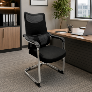 Ergonomic orthopedic visitor chair with lumbar support and cushioned seat in Nairobi, Kenya