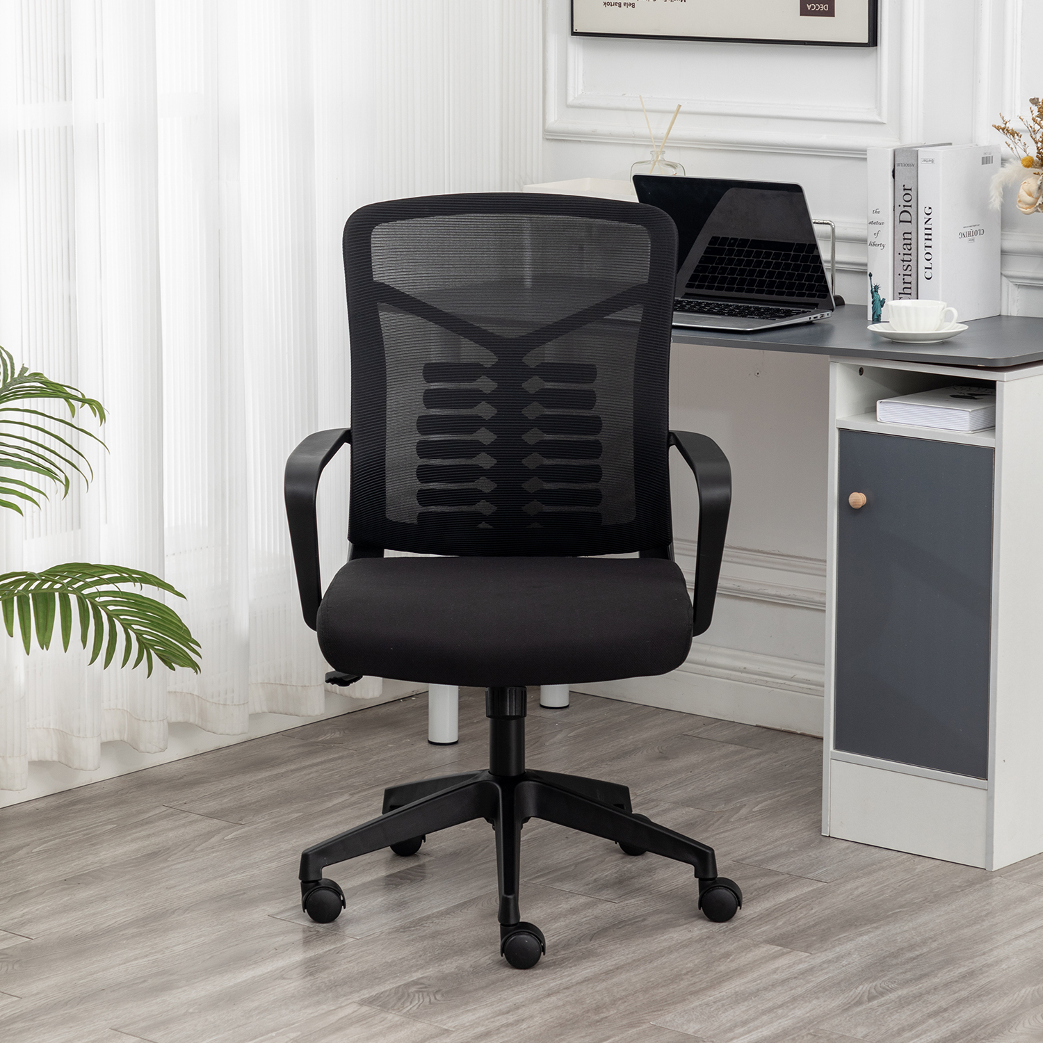 Secretarial office seat with ergonomic back support, adjustable height, and swivel wheels for comfortable office use in Nairobi, Kenya.