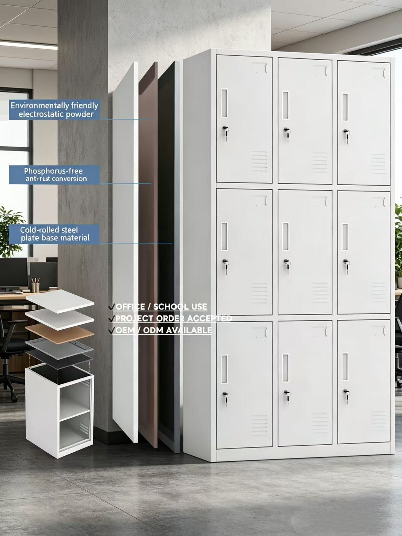 6-locker office filing cabinet for secure document and personal storage in Nairobi Kenya