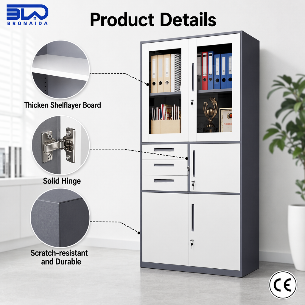 Filing cabinet with integrated safe for secure office document storage in Nairobi, Kenya.