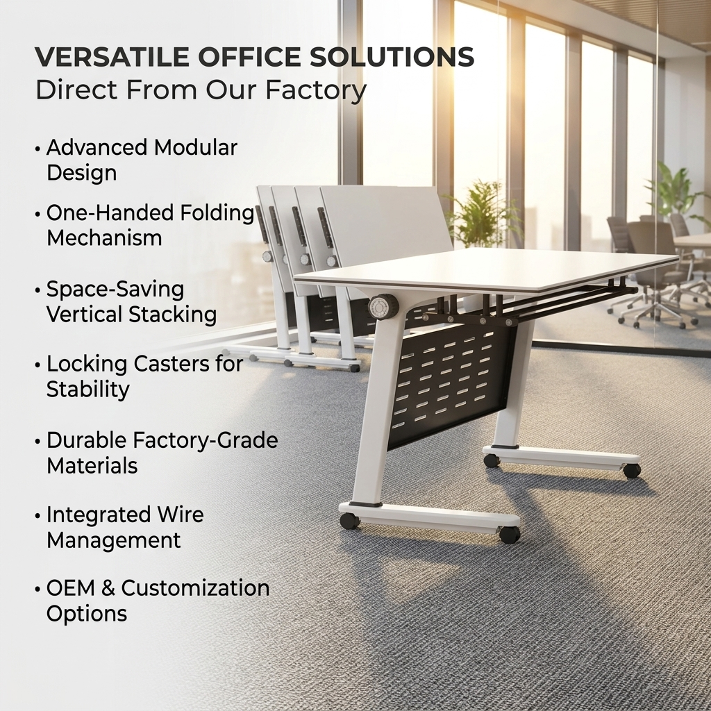 Foldable office desk for flexible and space-saving workspaces in Nairobi, Kenya.