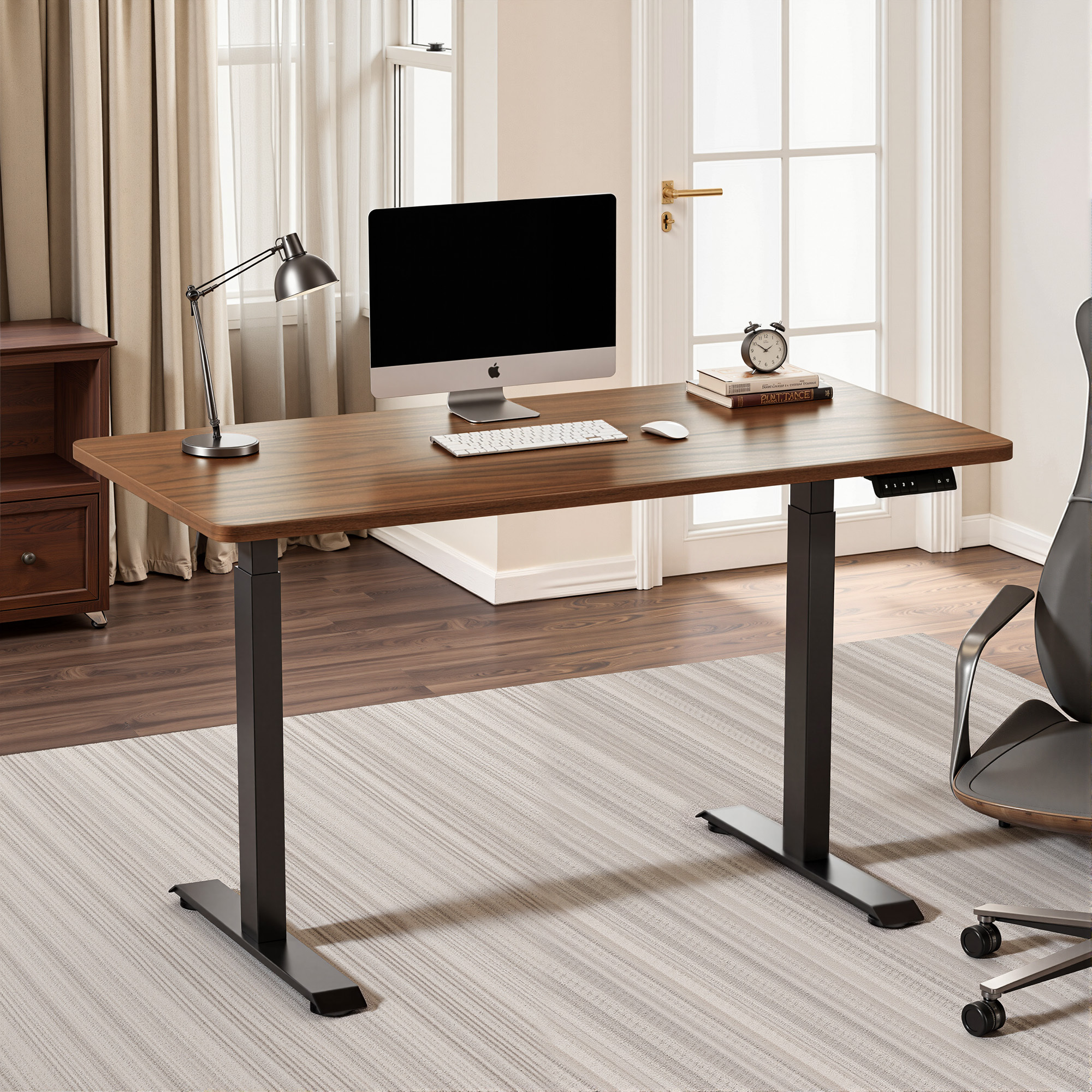 1.2M electric adjustable office table with height-adjustable design for sitting and standing, ideal for modern offices and home workspaces in Nairobi, Kenya.