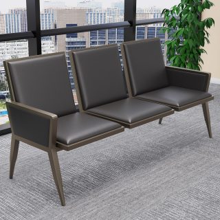 Heavy gauge 3-link waiting bench with durable metal construction for busy reception and waiting areas in Nairobi, Kenya.