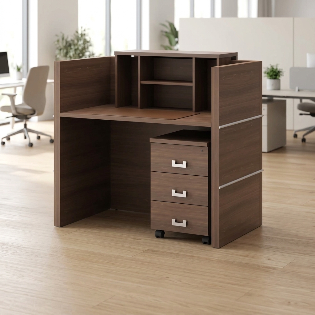 Modern reception desk with spacious workspace and storage for professional offices in Nairobi Kenya