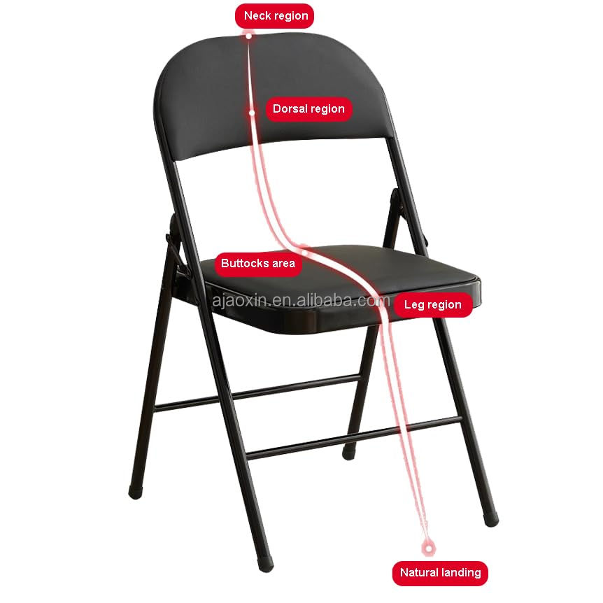 Black foldable office seat with a space-saving design for flexible office and meeting areas in Nairobi, Kenya.