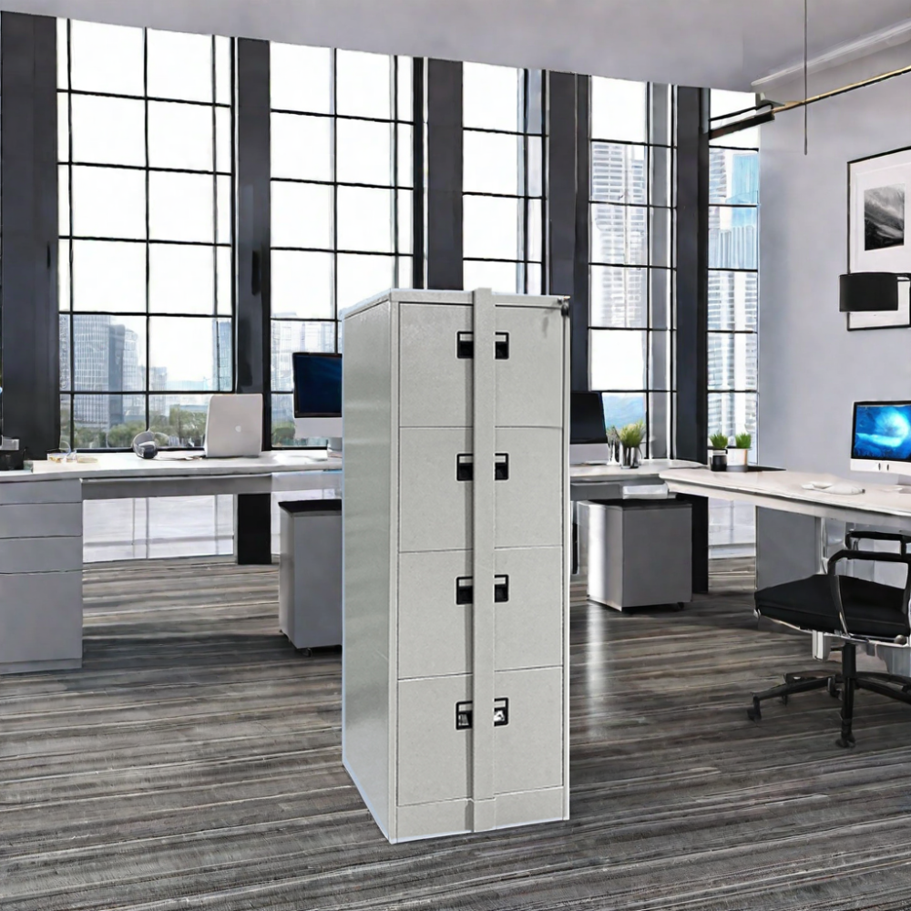 4-drawers filing cabinet with security bar for secure document storage in offices in Nairobi, Kenya.