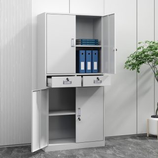 2-door metallic filing cabinet with secure storage space for office documents and files in Nairobi, Kenya.
