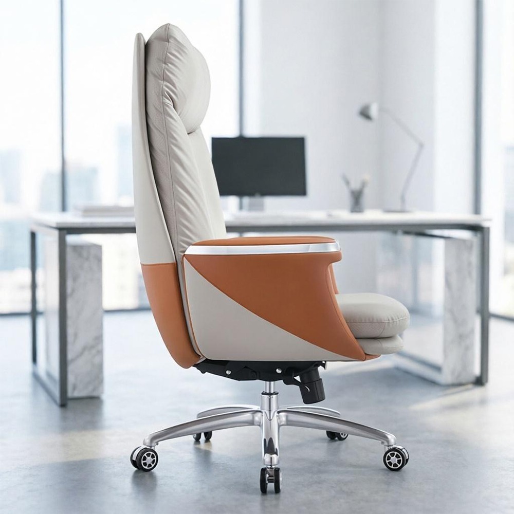 Executive recliner seat with padded high backrest and reclining function for comfortable office use in Nairobi, Kenya.