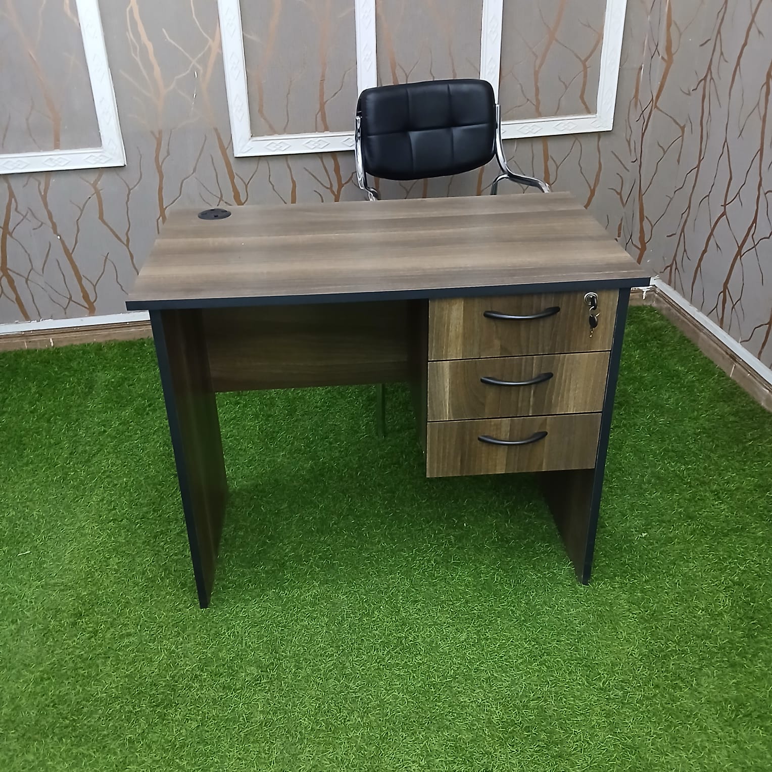 Complete office combination with desk, office seat and storage cabinet for modern workspaces in Nairobi Kenya