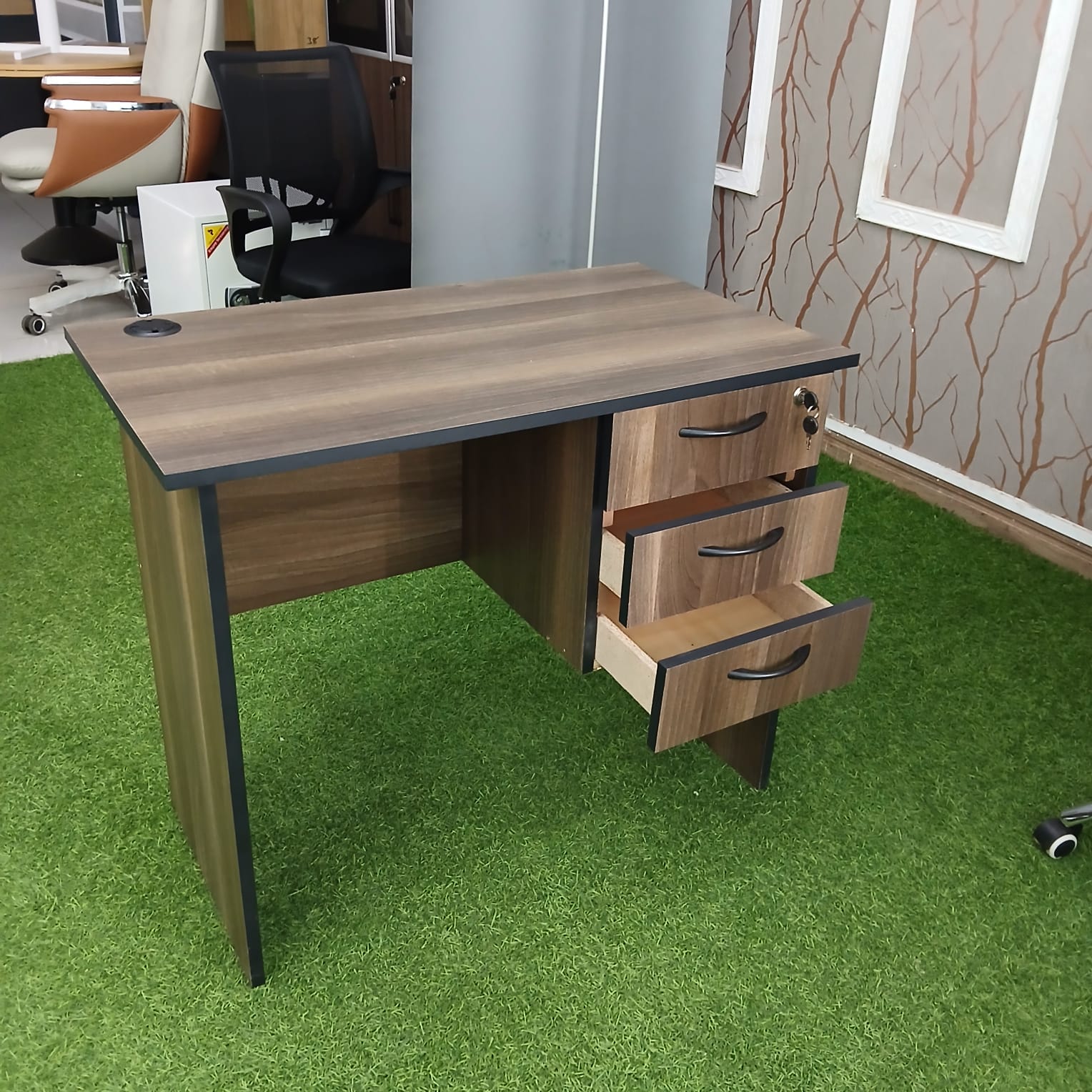 Complete office combination with desk, office seat and storage cabinet for modern workspaces in Nairobi Kenya