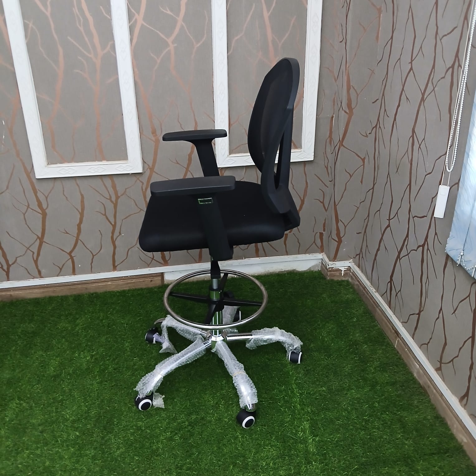 High counter office seat with adjustable ergonomic design for elevated workstations in Nairobi Kenya