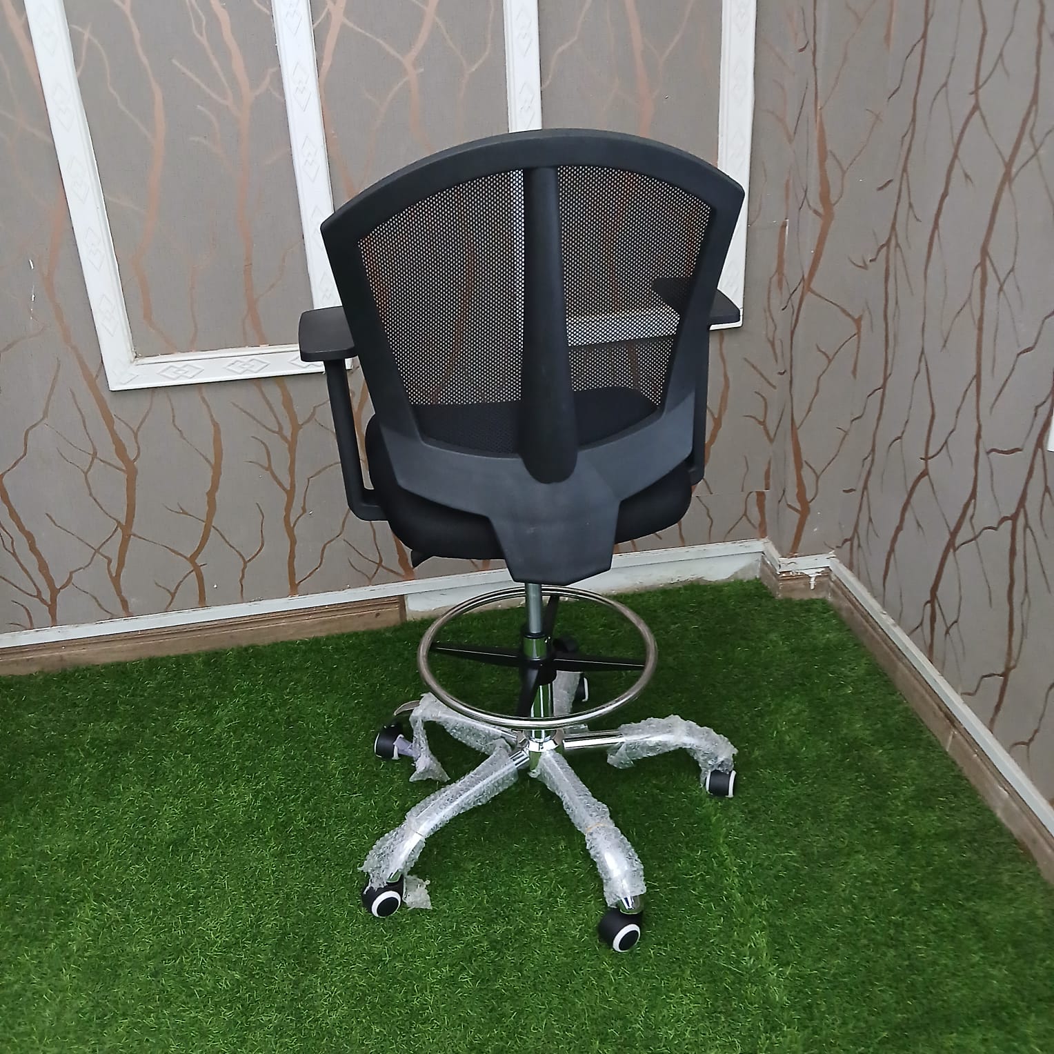 High counter office seat with adjustable ergonomic design for elevated workstations in Nairobi Kenya