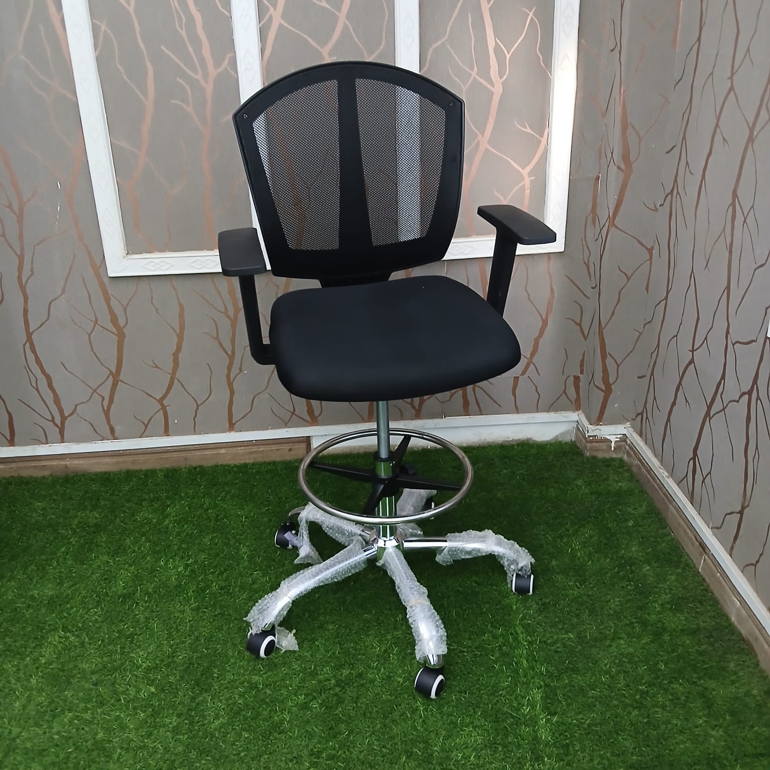 High counter office seat with adjustable ergonomic design for elevated workstations in Nairobi Kenya