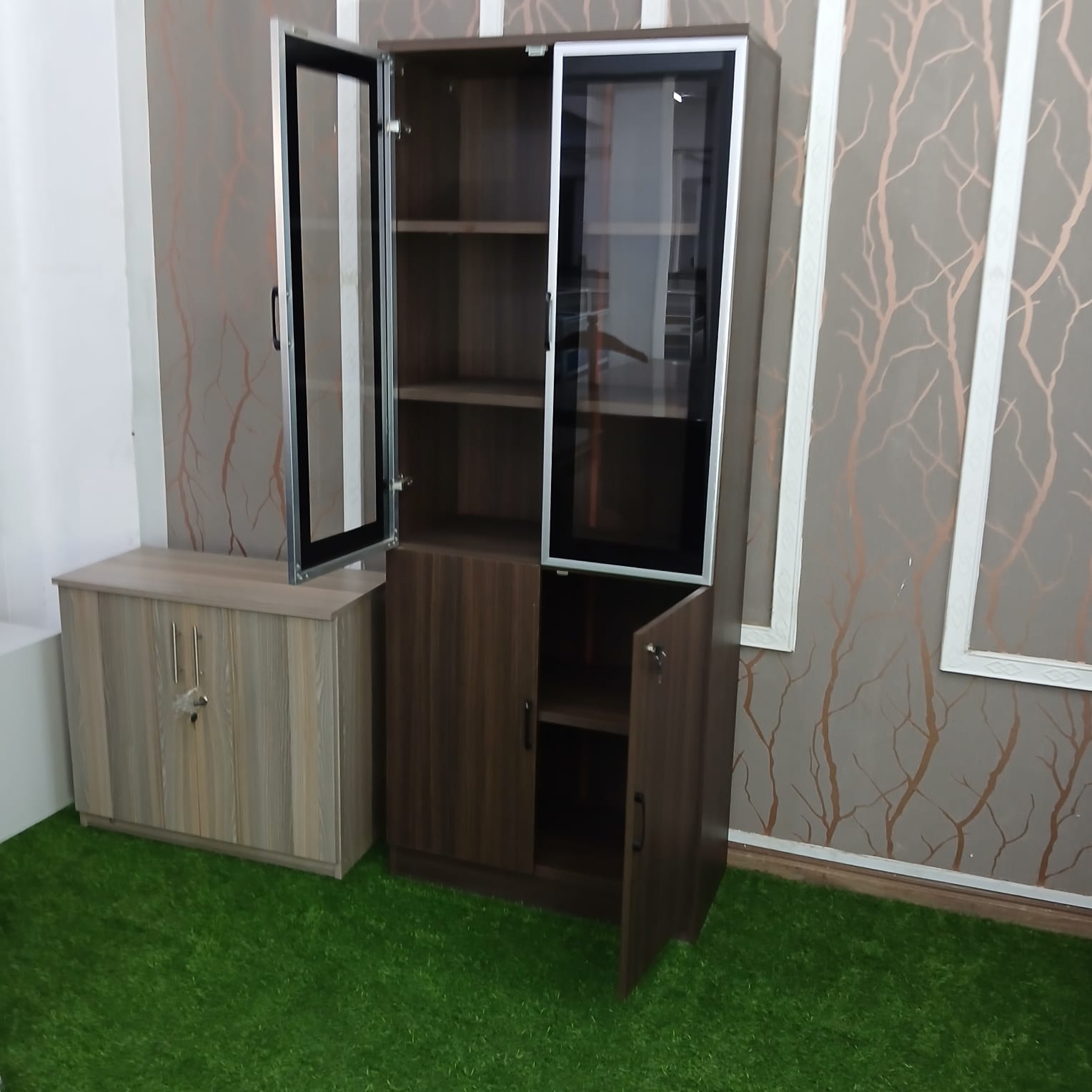 2-door wooden filing cabinet for organized office document and file storage in Nairobi Kenya