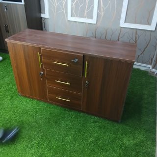 Modern wooden credenza with spacious storage for professional office interiors in Nairobi Kenya