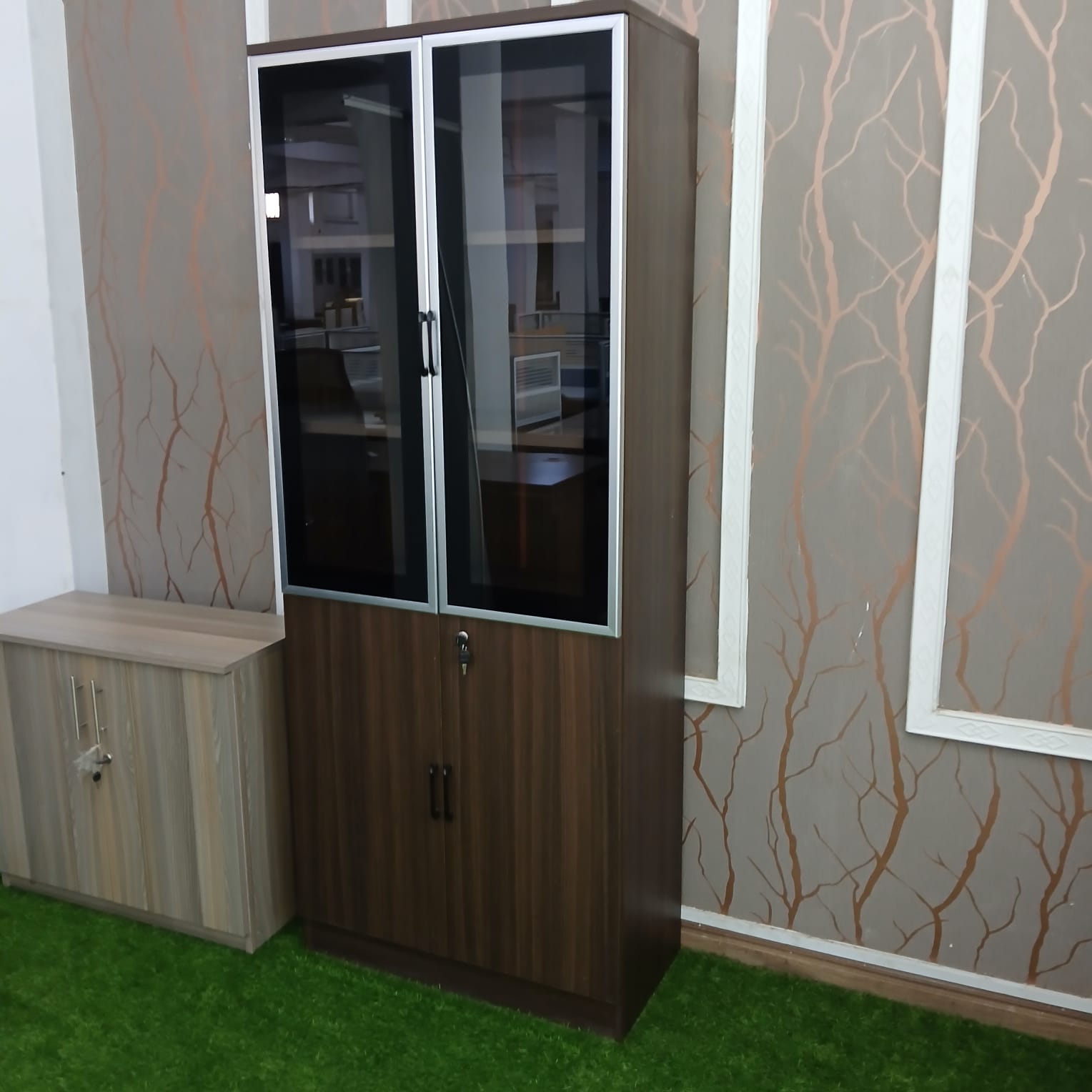 2-door wooden filing cabinet for organized office document and file storage in Nairobi Kenya