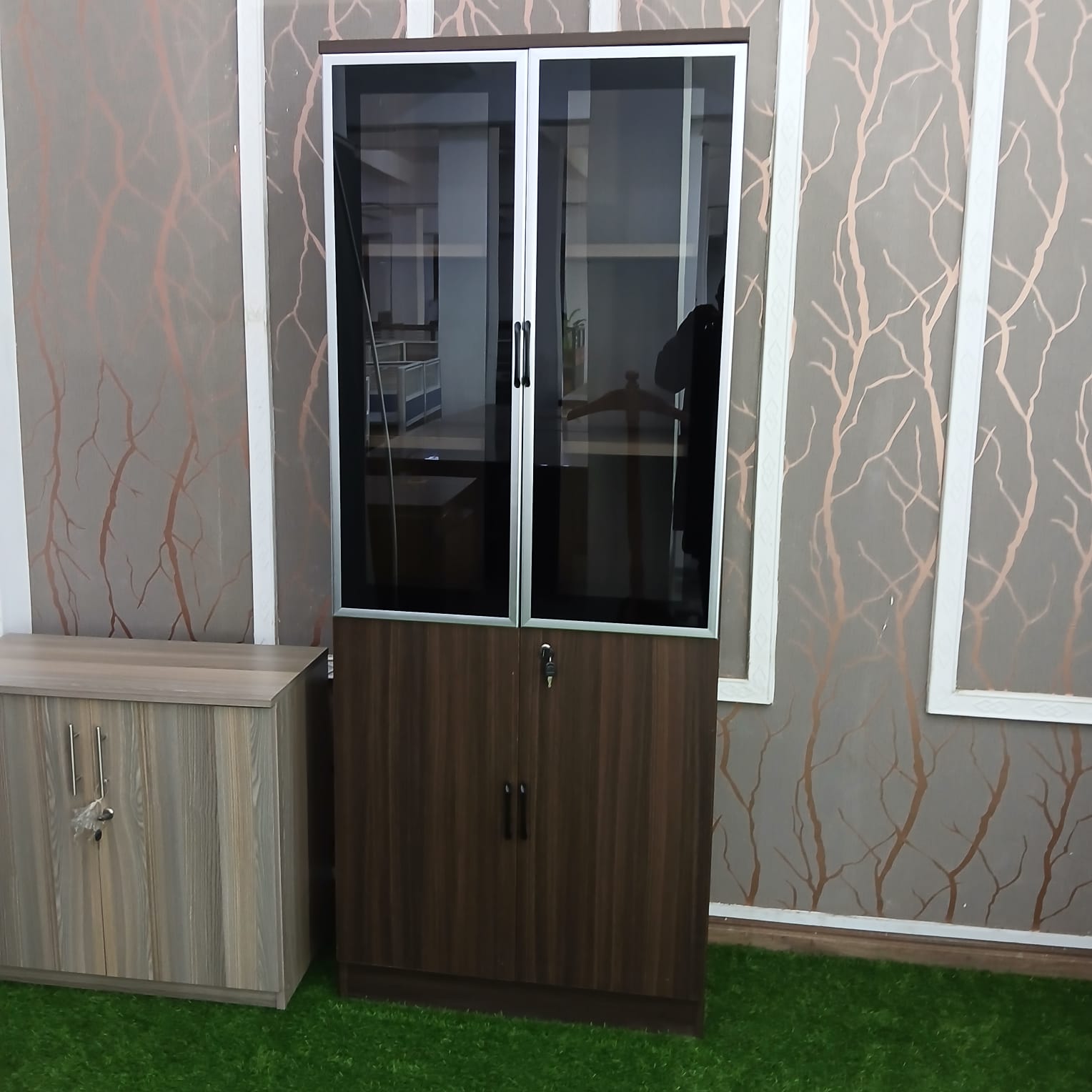 2-door wooden filing cabinet for organized office document and file storage in Nairobi Kenya