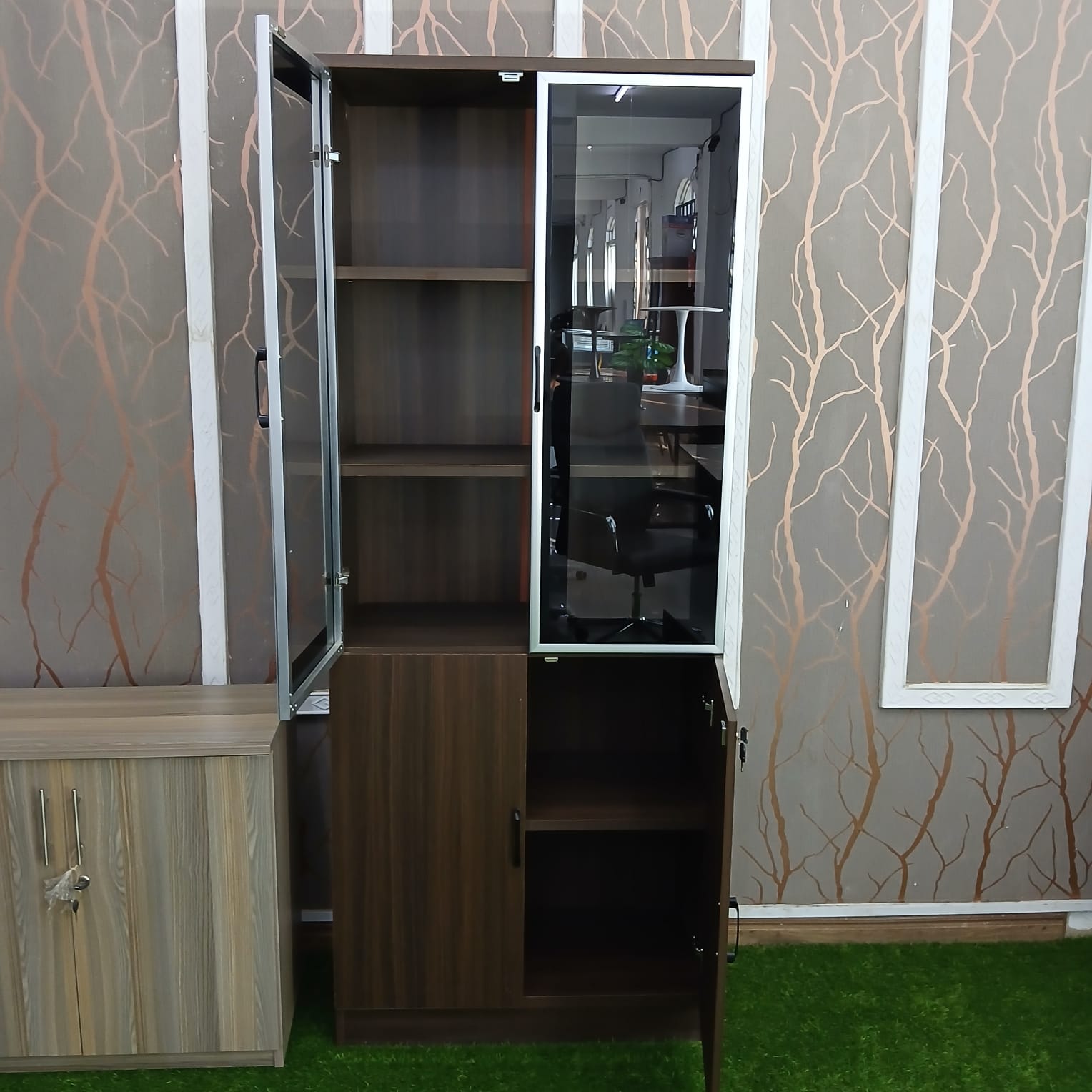 2-door wooden filing cabinet for organized office document and file storage in Nairobi Kenya