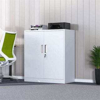 2-door wooden credenza with spacious storage compartments for files and office essentials in Nairobi, Kenya.