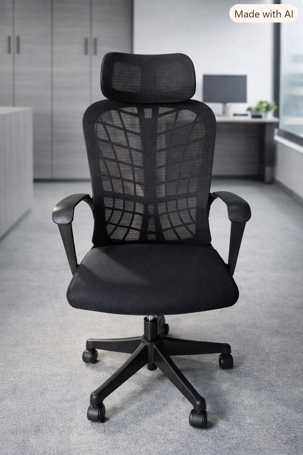 Orthopedic office seat with ergonomic back support and adjustable design for comfortable long-hour office use in Nairobi, Kenya.