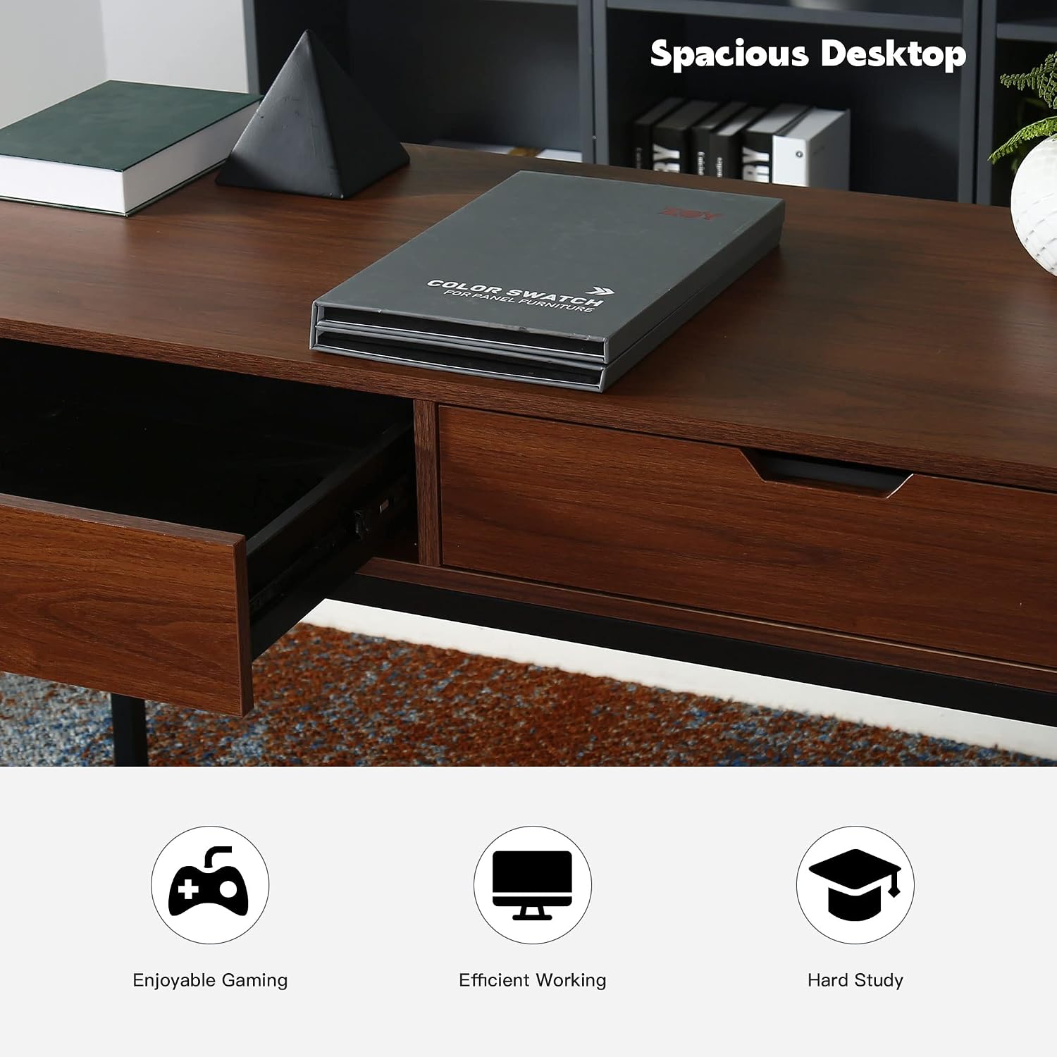 Modern 2-drawer study desk with spacious work surface and storage drawers in a home office in Nairobi, Kenya