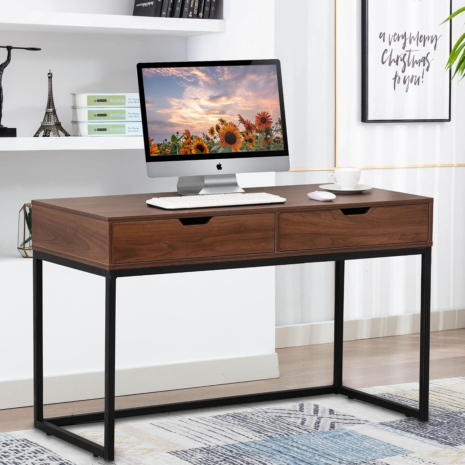 Modern 2-drawer study desk with spacious work surface and storage drawers in a home office in Nairobi, Kenya