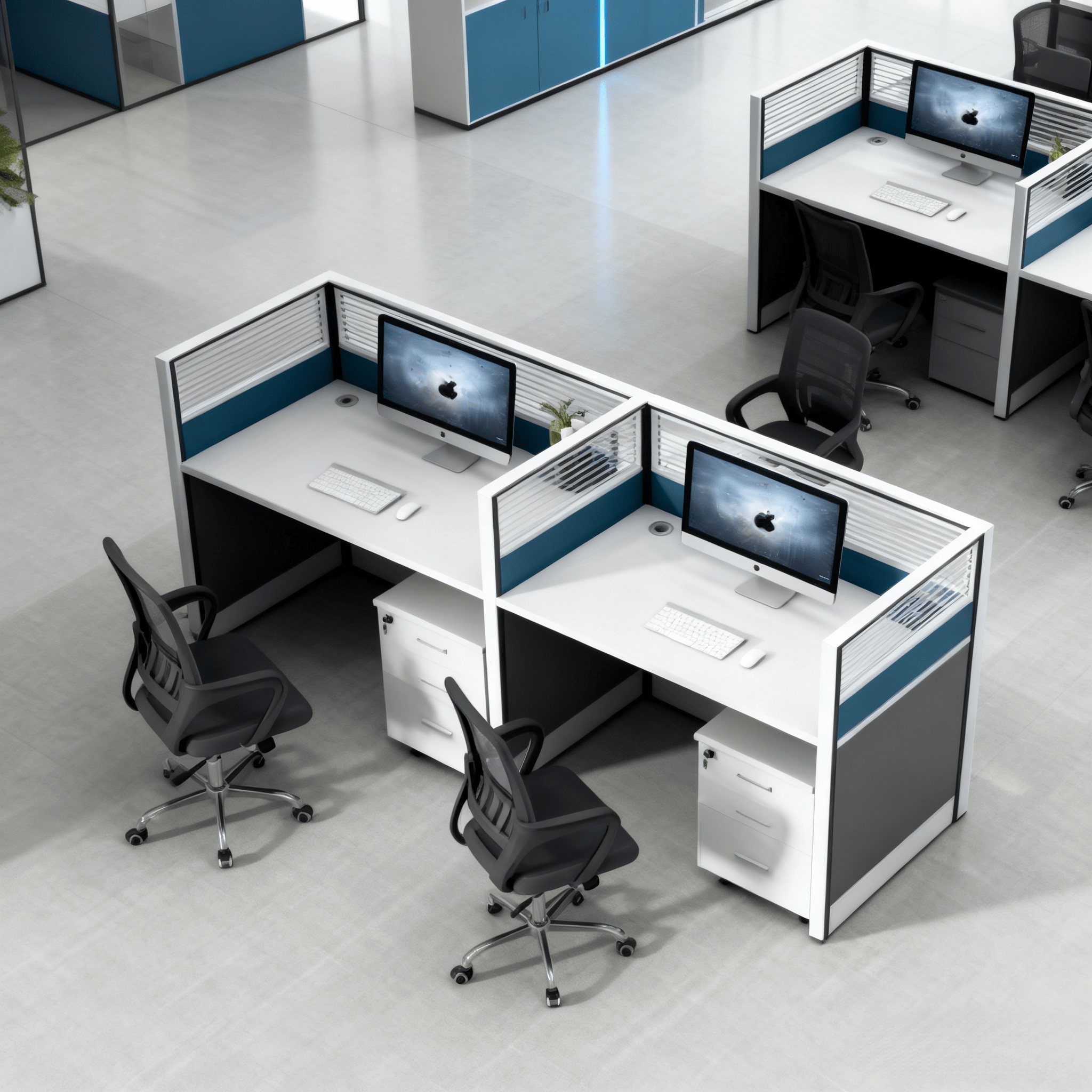 Modern 2-way office workstation with two spacious workspaces and professional office design in Nairobi, Kenya