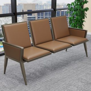 3-link heavy gauge waiting bench with durable metal frame and three seats in a modern reception area in Nairobi, Kenya
