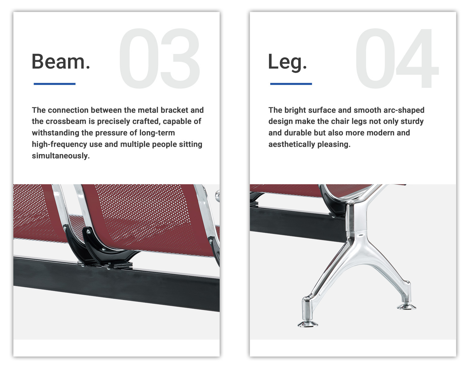3-Link Non-Padded Office Waiting Bench in Nairobi Kenya