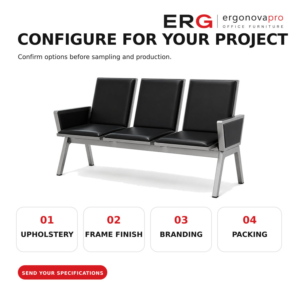 4-Link Padded Office Waiting Bench Comfortable and Stylish Reception Seating in Nairobi Kenya