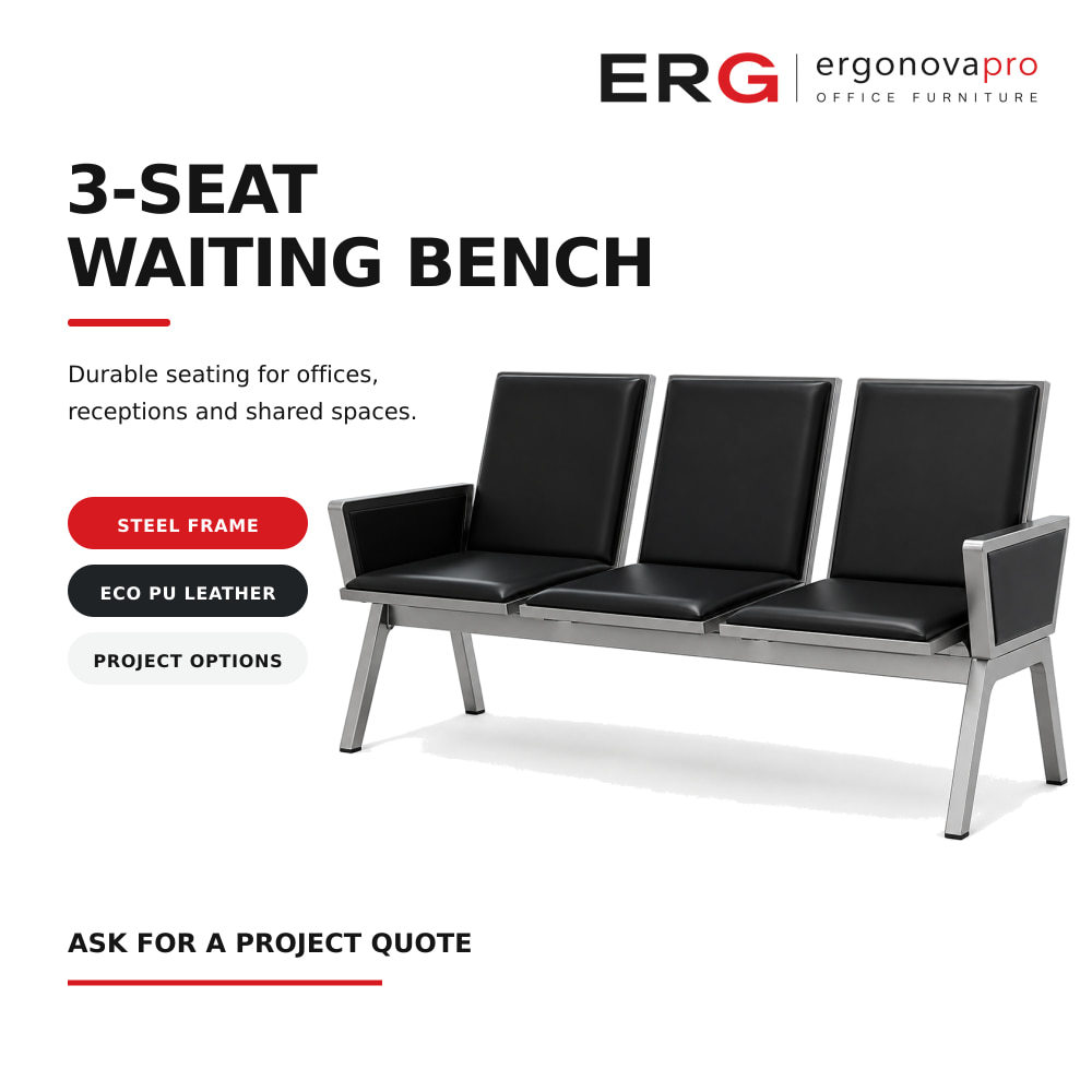 4-Link Padded Office Waiting Bench Comfortable and Stylish Reception Seating in Nairobi Kenya