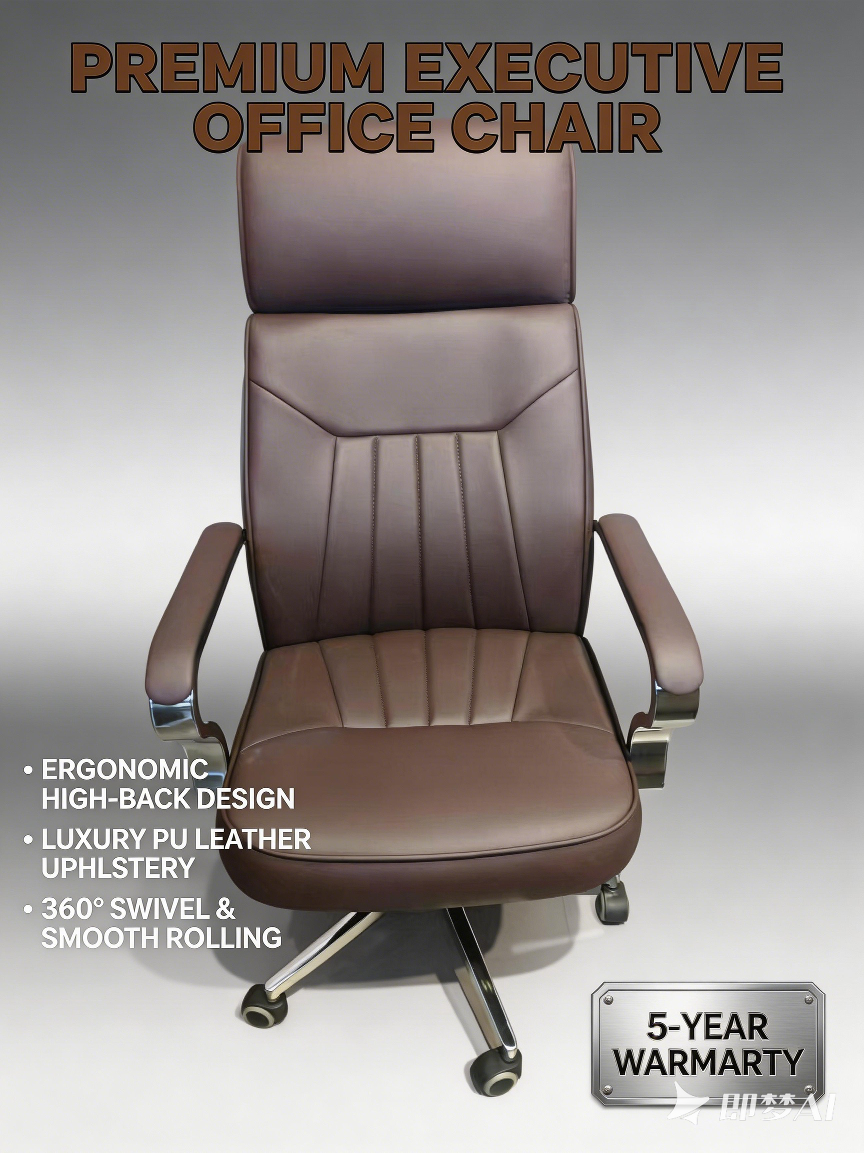 Premium executive office leather seat with supportive high backrest and elegant design in a modern office in Nairobi, Kenya