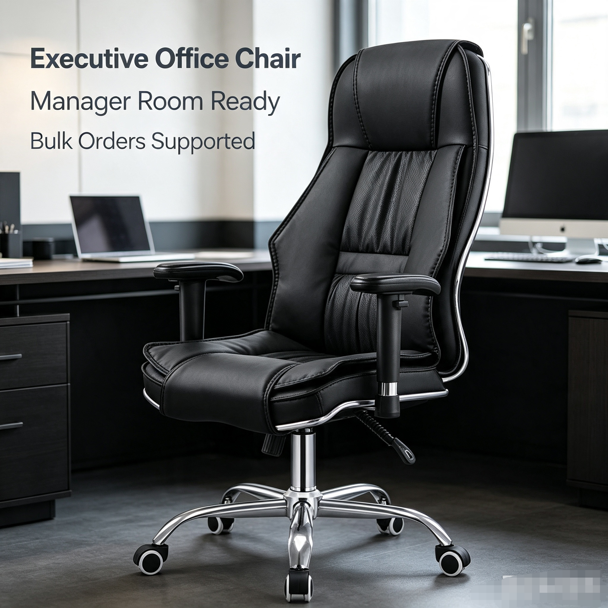 Premium ergonomic executive office seat with supportive backrest and stylish design in a modern office in Nairobi, Kenya
