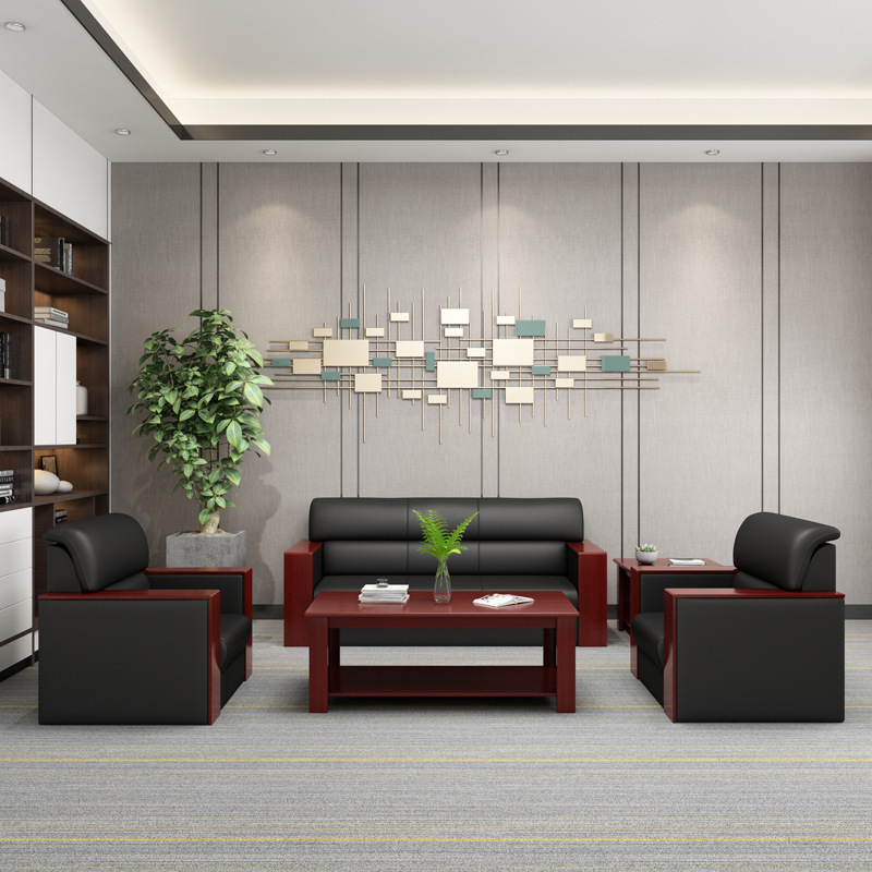 5-Seater Mahogany Office Waiting Sofa – Elegant and Comfortable Reception Seating in Nairobi Kenya