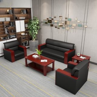 5-Seater Mahogany Office Waiting Sofa – Elegant and Comfortable Reception Seating in Nairobi Kenya