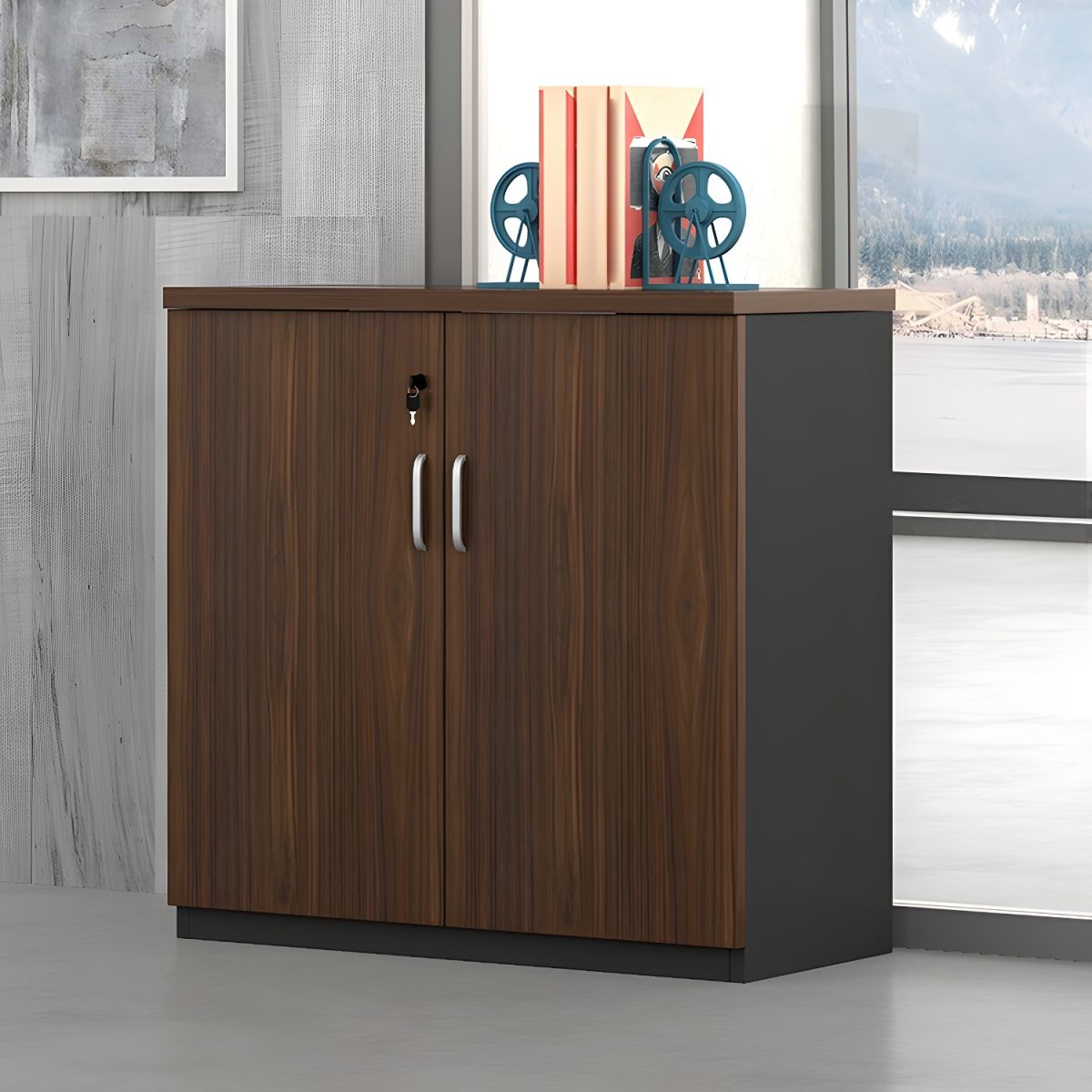 Elegant 2-Door Wooden Office Credenza in Nairobi, Kenya