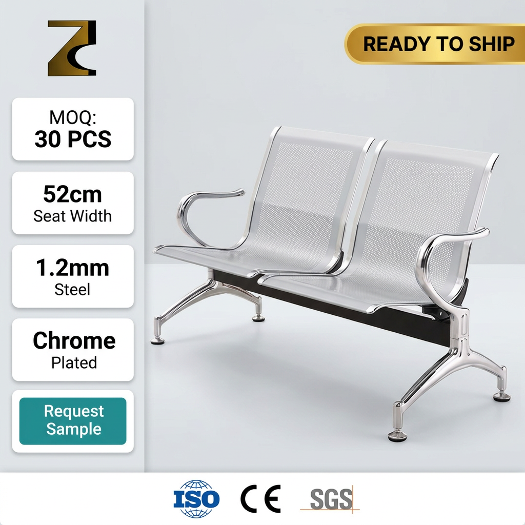 2-link metallic office waiting bench for reception areas in Nairobi Kenya