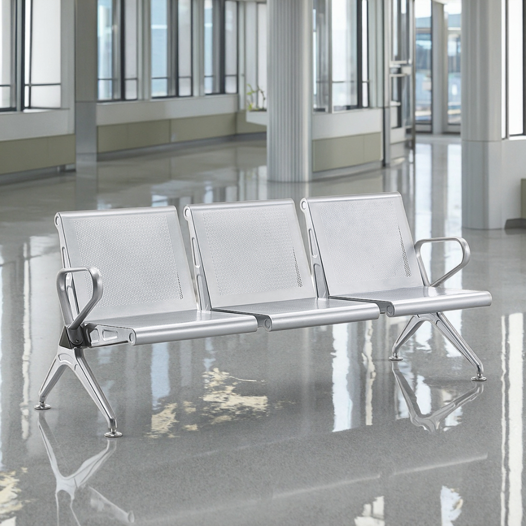 3-link non-padded office waiting bench for reception areas in Nairobi Kenya