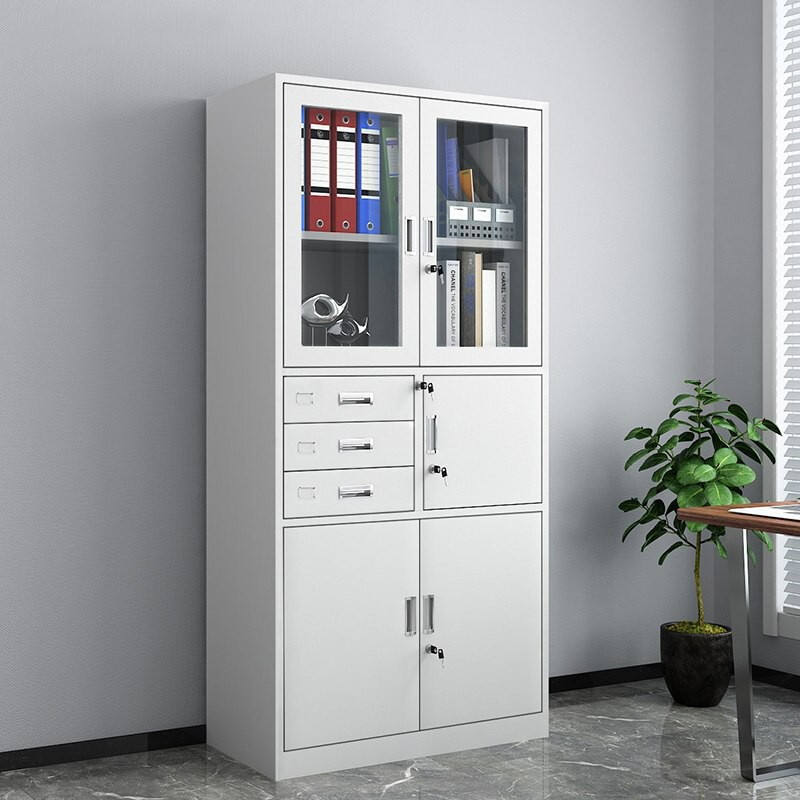 Metallic Office Filing Cabinet with Safe