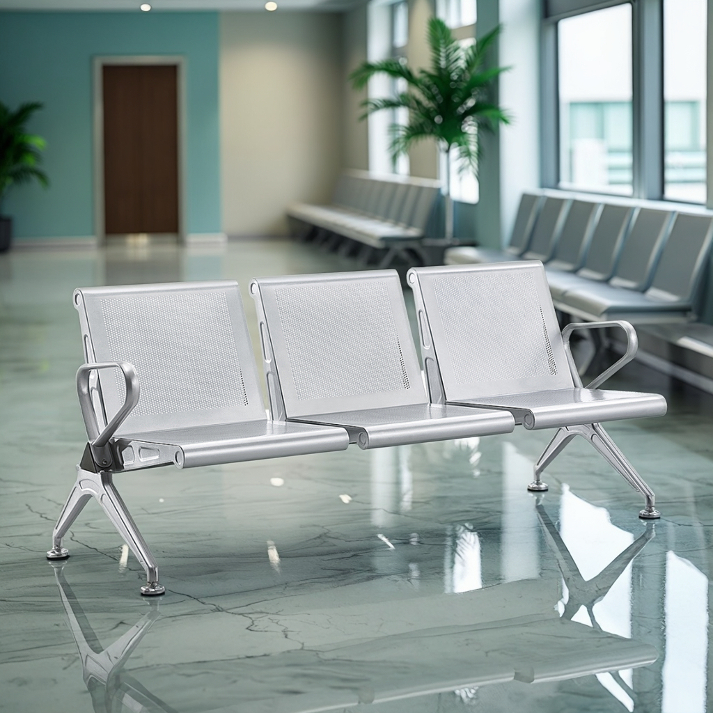 3-link non-padded office waiting bench for reception areas in Nairobi Kenya